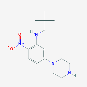 molecular formula C15H24N4O2 B4143446 N-(2,2-dimethylpropyl)-2-nitro-5-(piperazin-1-yl)aniline 