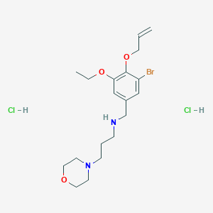 N-[(3-bromo-5-ethoxy-4-prop-2-enoxyphenyl)methyl]-3-morpholin-4-ylpropan-1-amine;dihydrochloride