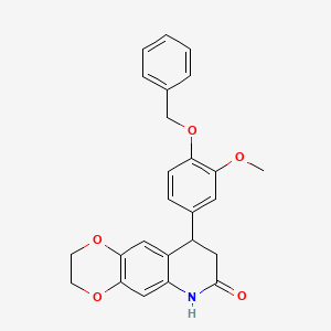 9-[4-(BENZYLOXY)-3-METHOXYPHENYL]-2H,3H,6H,7H,8H,9H-[1,4]DIOXINO[2,3-G]QUINOLIN-7-ONE