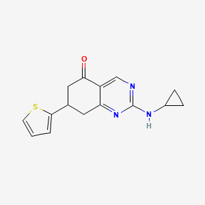 molecular formula C15H15N3OS B4143468 2-(cyclopropylamino)-7-(2-thienyl)-7,8-dihydro-5(6H)-quinazolinone 