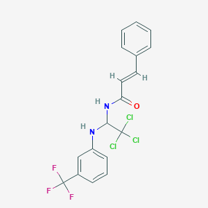 molecular formula C18H14Cl3F3N2O B414347 3-Phenyl-N-[2,2,2-trichloro-1-(3-trifluoromethyl-phenylamino)-ethyl]-acrylamide 