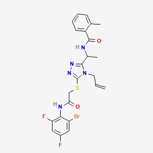 N-{1-[4-allyl-5-({2-[(2-bromo-4,6-difluorophenyl)amino]-2-oxoethyl}thio)-4H-1,2,4-triazol-3-yl]ethyl}-2-methylbenzamide