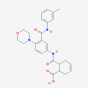 molecular formula C26H29N3O5 B4143524 6-({[3-{[(3-methylphenyl)amino]carbonyl}-4-(4-morpholinyl)phenyl]amino}carbonyl)-3-cyclohexene-1-carboxylic acid 