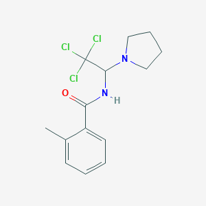 molecular formula C14H17Cl3N2O B414354 2-Methyl-N-(2,2,2-trichloro-1-pyrrolidin-1-yl-ethyl)-benzamide 