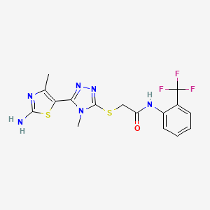 2-{[5-(2-amino-4-methyl-1,3-thiazol-5-yl)-4-methyl-4H-1,2,4-triazol-3-yl]sulfanyl}-N-[2-(trifluoromethyl)phenyl]acetamide