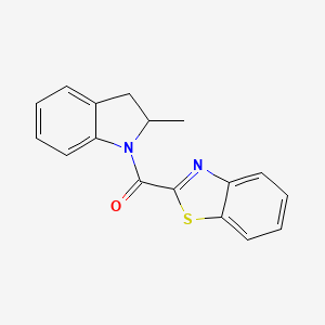 molecular formula C17H14N2OS B4143544 2-[(2-methyl-2,3-dihydro-1H-indol-1-yl)carbonyl]-1,3-benzothiazole 