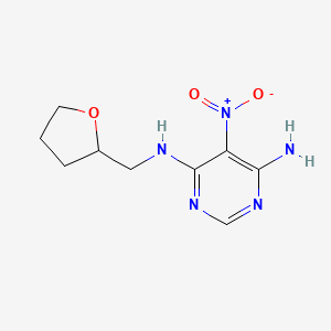 molecular formula C9H13N5O3 B4143564 5-Nitro-n4-((tetrahydrofuran-2-yl)methyl)pyrimidine-4,6-diamine 