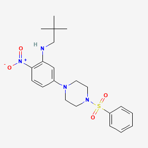 (2,2-dimethylpropyl){2-nitro-5-[4-(phenylsulfonyl)-1-piperazinyl]phenyl}amine