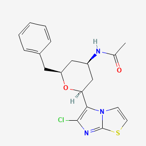 N-[(2S*,4R*,6S*)-2-benzyl-6-(6-chloroimidazo[2,1-b][1,3]thiazol-5-yl)tetrahydro-2H-pyran-4-yl]acetamide