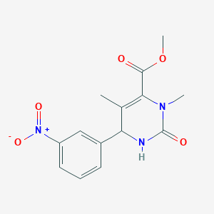 molecular formula C14H15N3O5 B414359 Methyl 3,5-dimethyl-6-(3-nitrophenyl)-2-oxo-1,6-dihydropyrimidine-4-carboxylate 