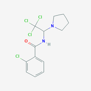 molecular formula C13H14Cl4N2O B414367 2-chloro-N-(2,2,2-trichloro-1-pyrrolidin-1-ylethyl)benzamide CAS No. 302934-87-8