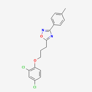 molecular formula C18H16Cl2N2O2 B4143675 5-[3-(2,4-dichlorophenoxy)propyl]-3-(4-methylphenyl)-1,2,4-oxadiazole 