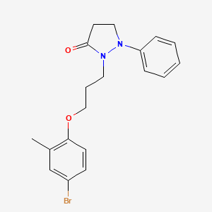 molecular formula C19H21BrN2O2 B4143696 2-[3-(4-bromo-2-methylphenoxy)propyl]-1-phenyl-3-pyrazolidinone 