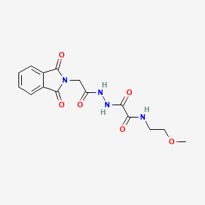 2-[2-[2-(1,3-dioxoisoindol-2-yl)acetyl]hydrazinyl]-N-(2-methoxyethyl)-2-oxoacetamide