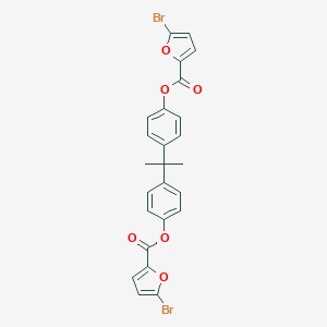 molecular formula C25H18Br2O6 B414375 4-(1-{4-[(5-Bromo-2-furoyl)oxy]phenyl}-1-methylethyl)phenyl 5-bromo-2-furoate 