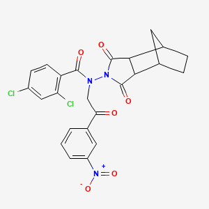 2,4-dichloro-N-(1,3-dioxooctahydro-2H-4,7-methanoisoindol-2-yl)-N-[2-(3-nitrophenyl)-2-oxoethyl]benzamide