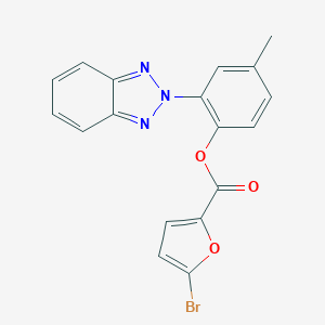 molecular formula C18H12BrN3O3 B414377 2-(2H-1,2,3-benzotriazol-2-yl)-4-methylphenyl 5-bromo-2-furoate 