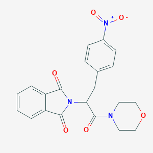 molecular formula C21H19N3O6 B414380 2-(1-Morpholino-3-(4-nitrophenyl)-1-oxopropan-2-yl)isoindoline-1,3-dione CAS No. 314053-86-6