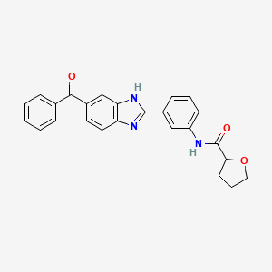 N-{3-[5-(phenylcarbonyl)-1H-benzimidazol-2-yl]phenyl}tetrahydrofuran-2-carboxamide