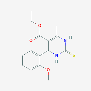 molecular formula C15H18N2O3S B414385 乙酸乙酯 4-(2-甲氧基苯基)-6-甲基-2-硫代-1,2,3,4-四氢嘧啶-5-羧酸酯 CAS No. 114483-62-4