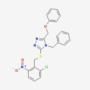 4-benzyl-3-[(2-chloro-6-nitrobenzyl)thio]-5-(phenoxymethyl)-4H-1,2,4-triazole