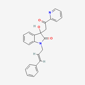 3-HYDROXY-3-[2-OXO-2-(PYRIDIN-2-YL)ETHYL]-1-[(2E)-3-PHENYLPROP-2-EN-1-YL]-2,3-DIHYDRO-1H-INDOL-2-ONE