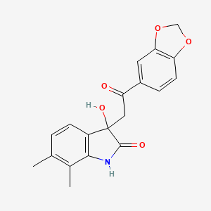 3-[2-(1,3-benzodioxol-5-yl)-2-oxoethyl]-3-hydroxy-6,7-dimethyl-1,3-dihydro-2H-indol-2-one