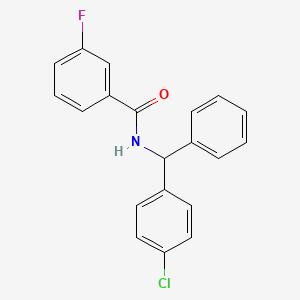 molecular formula C20H15ClFNO B4143885 N-[(4-chlorophenyl)(phenyl)methyl]-3-fluorobenzamide 