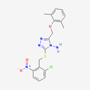 molecular formula C18H18ClN5O3S B4143886 3-[(2-chloro-6-nitrobenzyl)thio]-5-[(2,6-dimethylphenoxy)methyl]-4H-1,2,4-triazol-4-amine 