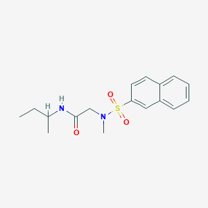 molecular formula C17H22N2O3S B4143908 N-butan-2-yl-2-[methyl(naphthalen-2-ylsulfonyl)amino]acetamide 