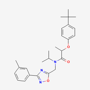 2-(4-tert-butylphenoxy)-N-isopropyl-N-{[3-(3-methylphenyl)-1,2,4-oxadiazol-5-yl]methyl}propanamide