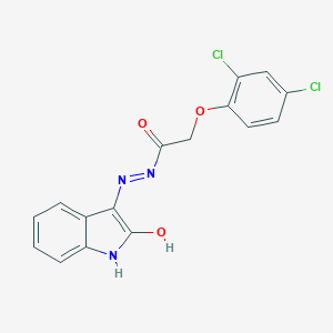 molecular formula C16H11Cl2N3O3 B414392 2-(2,4-dichlorophenoxy)-N'-(2-oxo-1,2-dihydro-3H-indol-3-ylidene)acetohydrazide CAS No. 325475-79-4