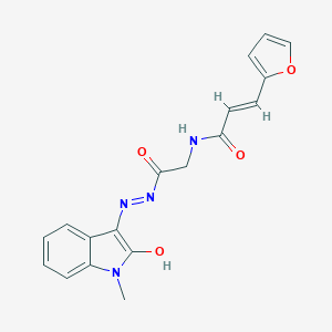 molecular formula C18H16N4O4 B414393 3-(2-furyl)-N-{2-[2-(1-methyl-2-oxo-1,2-dihydro-3H-indol-3-ylidene)hydrazino]-2-oxoethyl}acrylamide CAS No. 324033-39-8