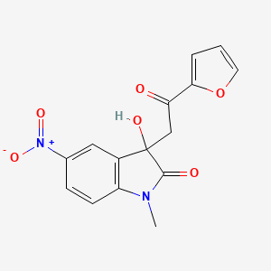 3-[2-(2-furyl)-2-oxoethyl]-3-hydroxy-1-methyl-5-nitro-1,3-dihydro-2H-indol-2-one