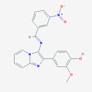 molecular formula C21H16N4O4 B414402 4-[3-({3-Nitrobenzylidene}amino)imidazo[1,2-a]pyridin-2-yl]-2-methoxyphenol 