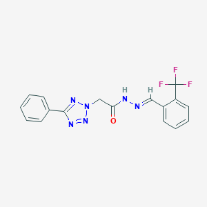 molecular formula C17H13F3N6O B414405 2-(5-phenyl-2H-tetraazol-2-yl)-N'-[2-(trifluoromethyl)benzylidene]acetohydrazide 