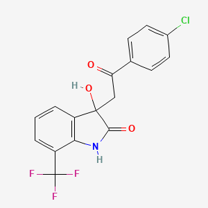 3-[2-(4-chlorophenyl)-2-oxoethyl]-3-hydroxy-7-(trifluoromethyl)-1,3-dihydro-2H-indol-2-one