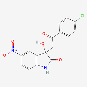 3-[2-(4-chlorophenyl)-2-oxoethyl]-3-hydroxy-5-nitro-1,3-dihydro-2H-indol-2-one