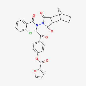 molecular formula C29H23ClN2O7 B4144114 4-{N-[(2-chlorophenyl)carbonyl]-N-(1,3-dioxooctahydro-2H-4,7-methanoisoindol-2-yl)glycyl}phenyl furan-2-carboxylate 