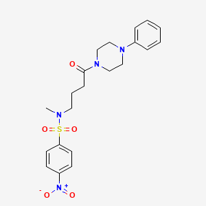 N-methyl-4-nitro-N-[4-oxo-4-(4-phenylpiperazin-1-yl)butyl]benzenesulfonamide