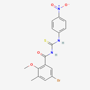 molecular formula C16H14BrN3O4S B4144137 5-bromo-2-methoxy-3-methyl-N-[(4-nitrophenyl)carbamothioyl]benzamide 