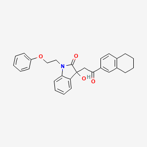 molecular formula C28H27NO4 B4144139 3-Hydroxy-3-[2-oxo-2-(5,6,7,8-tetrahydronaphthalen-2-yl)ethyl]-1-(2-phenoxyethyl)indol-2-one 