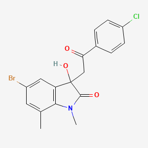 5-bromo-3-[2-(4-chlorophenyl)-2-oxoethyl]-3-hydroxy-1,7-dimethyl-1,3-dihydro-2H-indol-2-one