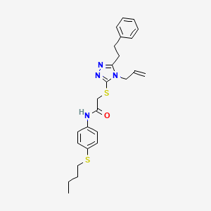 molecular formula C25H30N4OS2 B4144155 2-{[4-allyl-5-(2-phenylethyl)-4H-1,2,4-triazol-3-yl]thio}-N-[4-(butylthio)phenyl]acetamide 