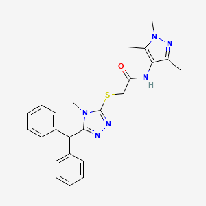 2-{[5-(diphenylmethyl)-4-methyl-4H-1,2,4-triazol-3-yl]thio}-N-(1,3,5-trimethyl-1H-pyrazol-4-yl)acetamide