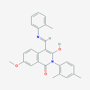 molecular formula C26H24N2O3 B414418 2-(2,4-dimethylphenyl)-7-methoxy-4-(2-toluidinomethylene)-1,3(2H,4H)-isoquinolinedione 
