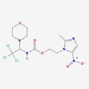 molecular formula C13H18Cl3N5O5 B414419 2-(2-methyl-5-nitroimidazol-1-yl)ethyl N-(2,2,2-trichloro-1-morpholin-4-ylethyl)carbamate CAS No. 303797-33-3
