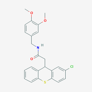 molecular formula C24H22ClNO3S B4144190 2-(2-chloro-9H-thioxanthen-9-yl)-N-(3,4-dimethoxybenzyl)acetamide 