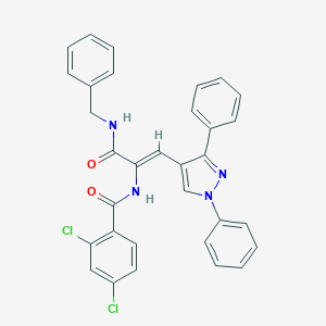 molecular formula C32H24Cl2N4O2 B414420 N-[1-[(benzylamino)carbonyl]-2-(1,3-diphenyl-1H-pyrazol-4-yl)vinyl]-2,4-dichlorobenzamide 