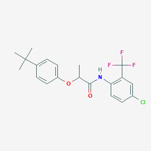 molecular formula C20H21ClF3NO2 B4144223 2-(4-tert-butylphenoxy)-N-[4-chloro-2-(trifluoromethyl)phenyl]propanamide 